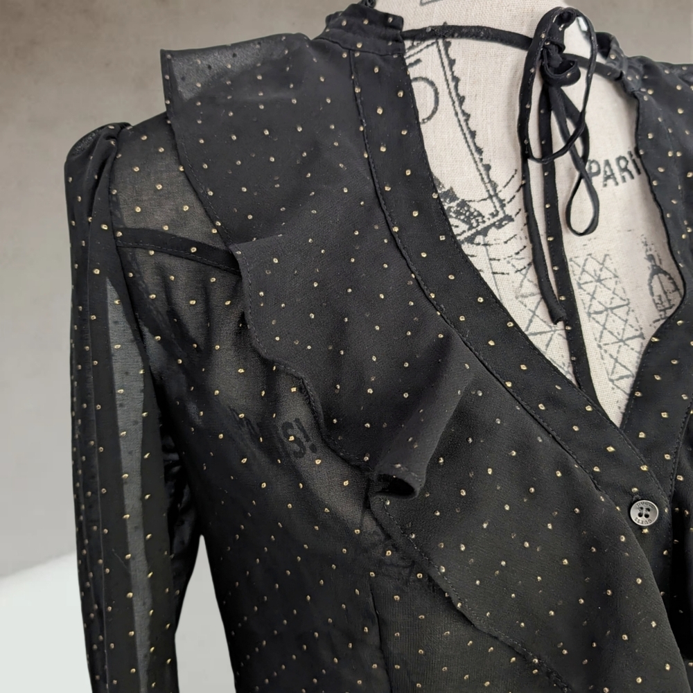 GUESS sheer polka dot blouse - Picture 2 of 8
